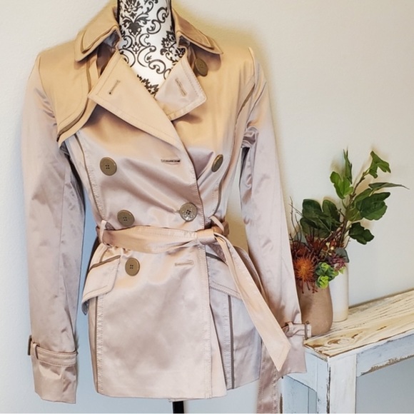 Jessica Simpson trench coat XS satin jacket - Picture 3 of 13